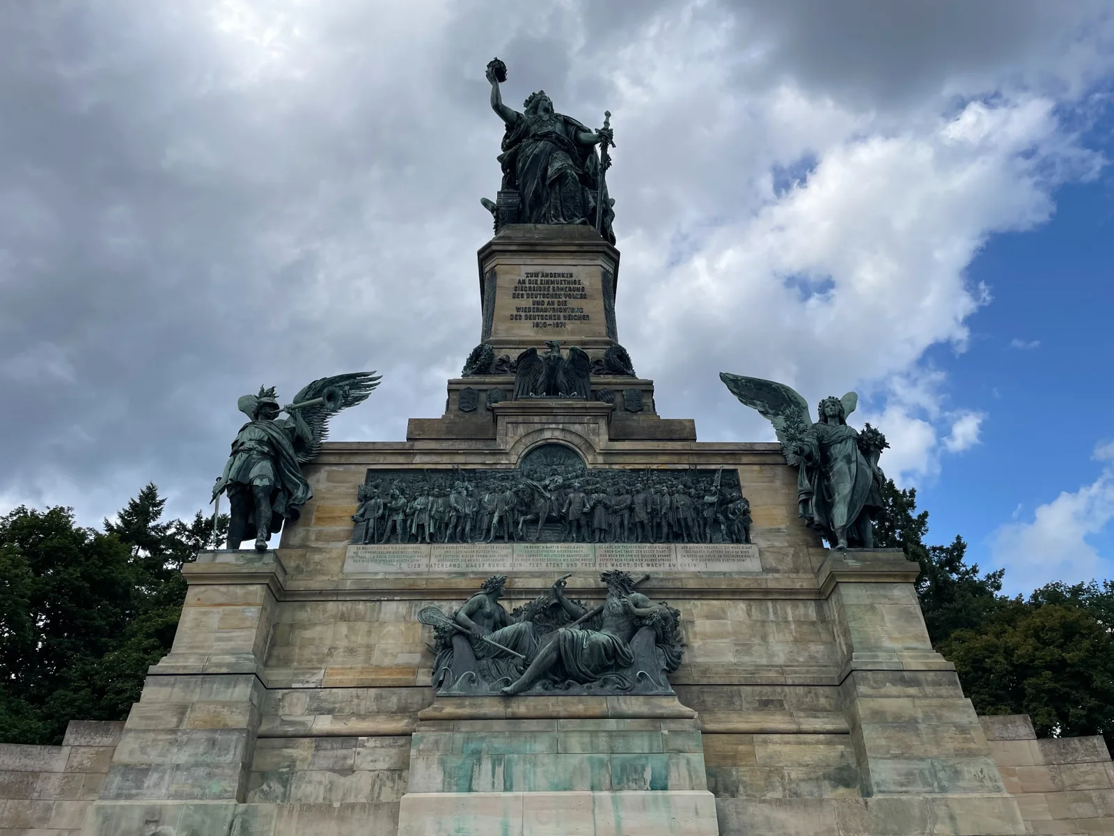 The Germania figure atop Niederwalddenkmal near Rüdesheim